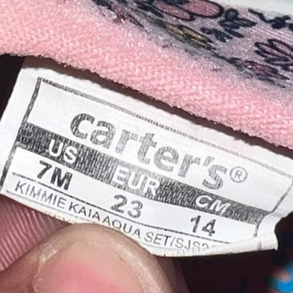 Simple Joys by Carters Kimmie Kaia Aqua Shoes Pink‎ Floral Toddler 7M